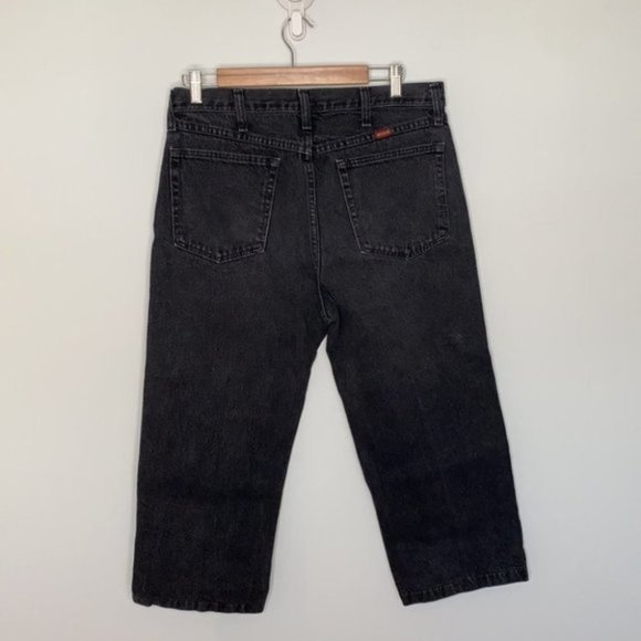 Rustler Black Vintage Mid waisted Cropped Jeans 8 - Picture 6 of 12